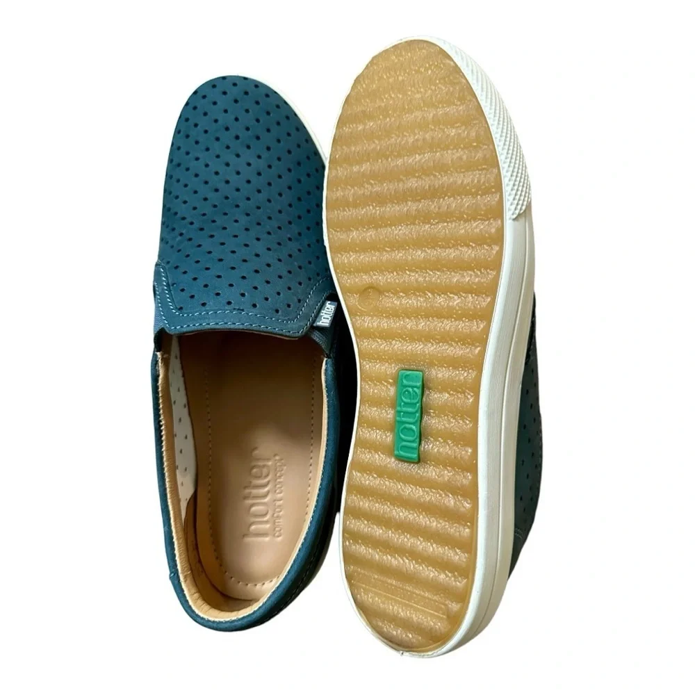 Hotter Daisy Women's Slip-on Shoe Leather Blue Size 6
